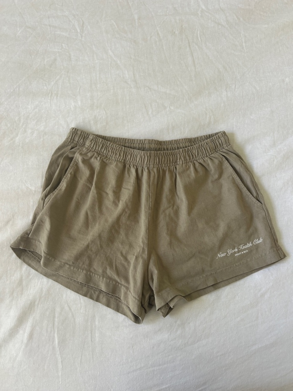 Sporty & Rich Olive Green Athletic Shorts